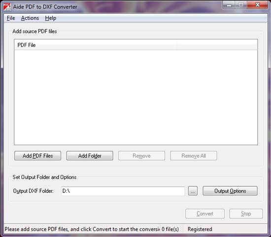 Внешний вид - Aide PDF to DXF Converter
