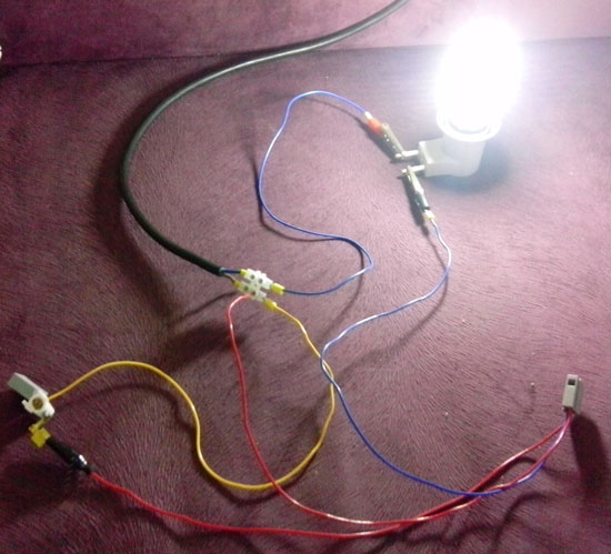 СДЛ лампа при включеном выключателе