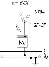Схема подключения PEN-проводника при трехфазном вводе